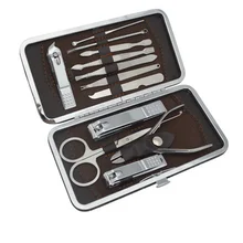 Через dhl/ems, размер партии: 200 комплекты 12 режущий на кусочки инструмент для удаления кутикулы Щипцы, маникюр, педикюр набор для маникюра и педикюра чехол Подарок ножницы для кутикулы, комплект