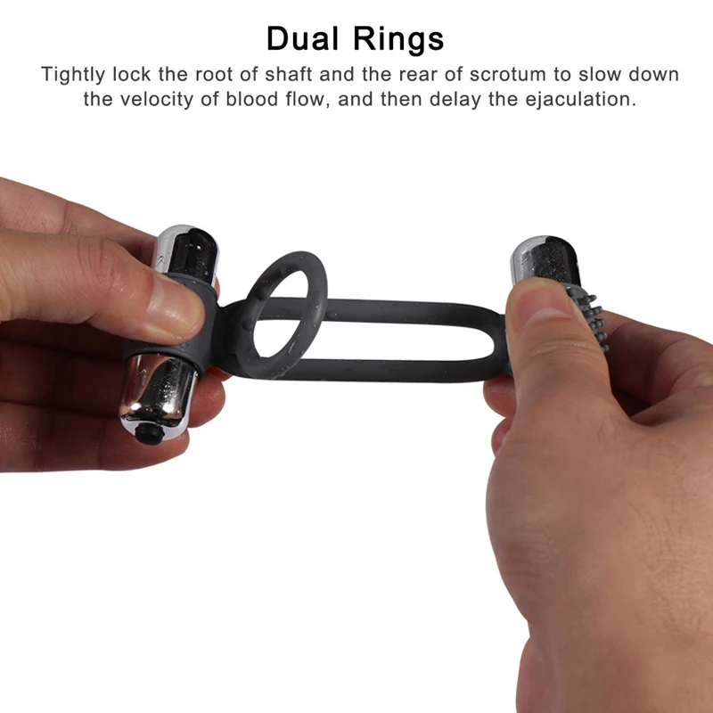Meselo Male Penis Delay Ring Vibrator Cock Dual Ring Double Vibrating Bullets Sex Toys For Man Erotic Sex Products Adult Toys 4 Meselo Male Penis Delay Ring Vibrator Cock Dual Ring Double Vibrating Bullets Sex Toys For Man Erotic Sex Products Adult Toys 4