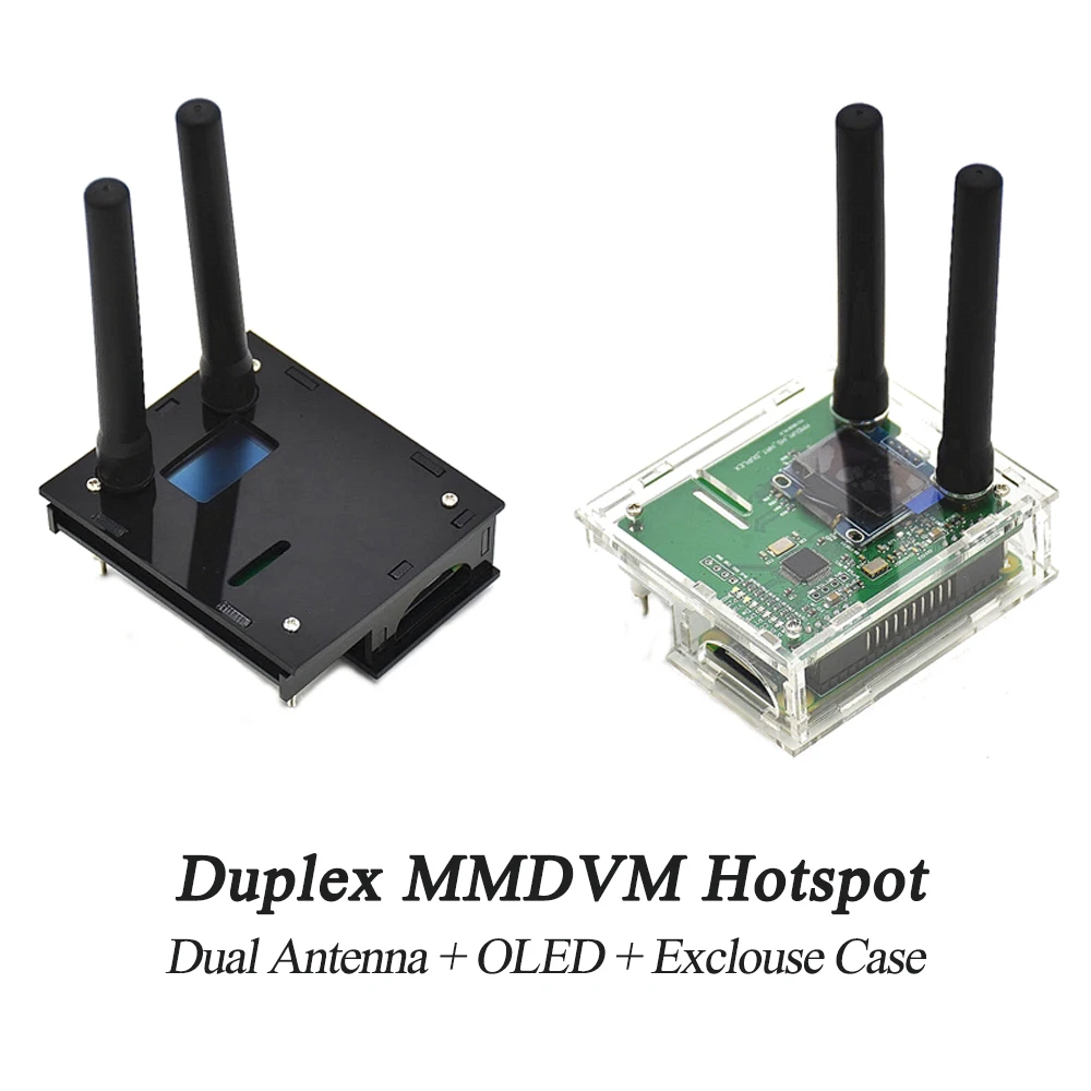 

1Pcs DIY Assembled Duplex MMDVM Hotspot Support P25 DMR YSF + for Raspberry Pi Zero + 2pcs Antenna + OLED + Exclouse Case