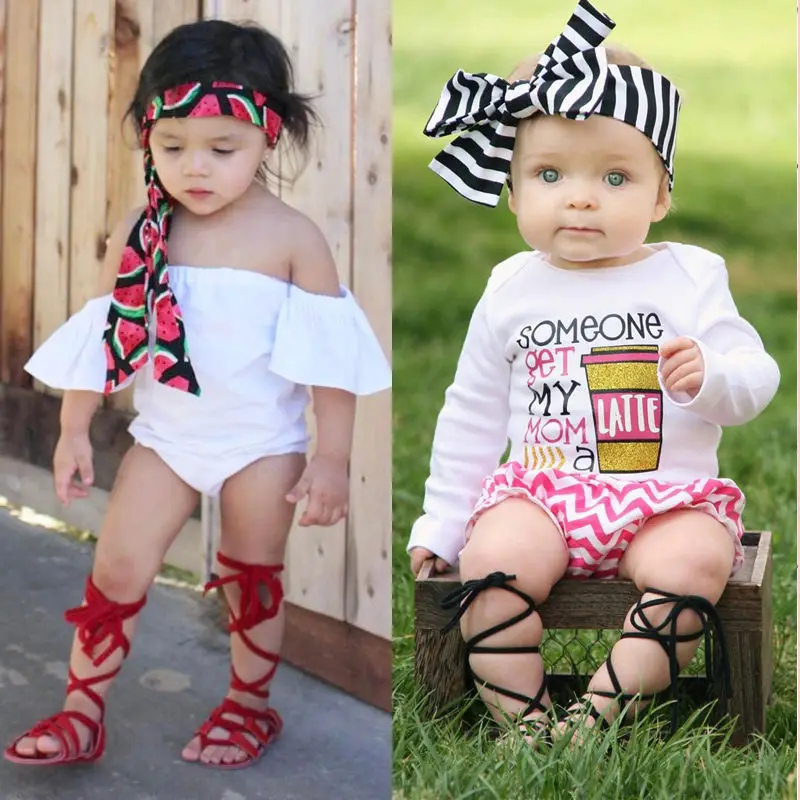 Fashion Bandage Newborn Baby Girls Sandals Summer Toddler Pu Leather ...