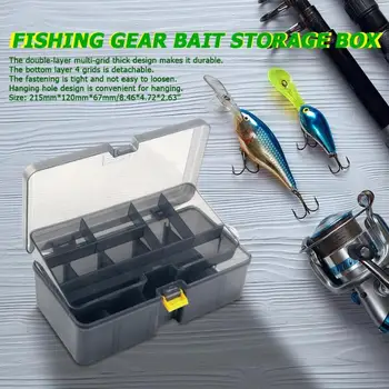 

Plastic Fishing Box Bait Case Carp Fish Lures Hooks Bag Double Sided Lure Tackle Box Storage Case Organizer Fishing Accessories