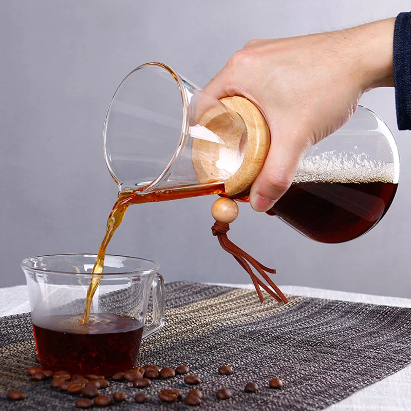 400ml 600ml 800ml Resistant Glass Coffee Maker Coffee Pot Espresso Coffe Machine With Stainless Ste