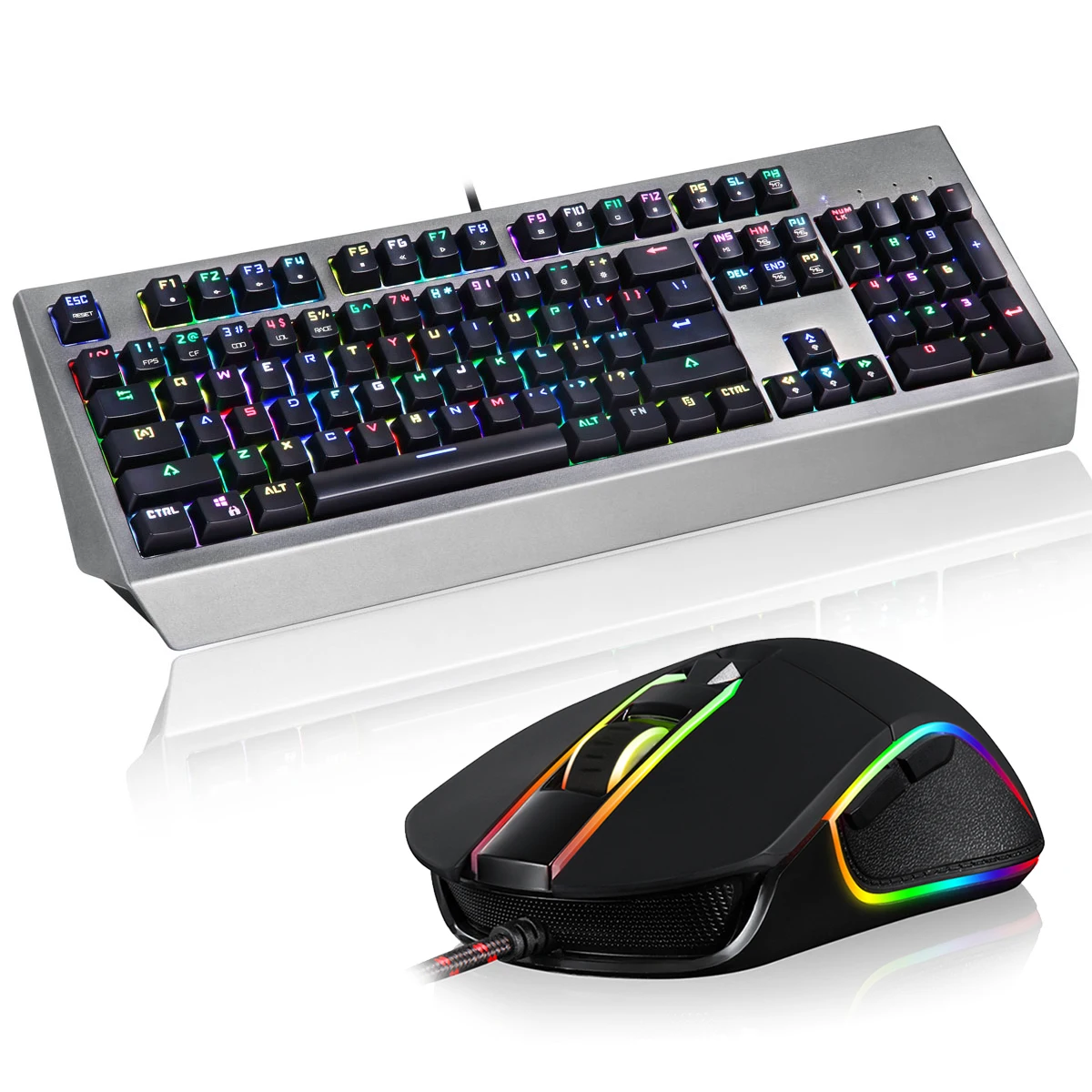 

V30 3500 DPI 4 Levels Full Color RGB LED Glowing Optical Gaming Mouse Keyboard Combos For PC Gamer USB Backlit Keyboard Mouse