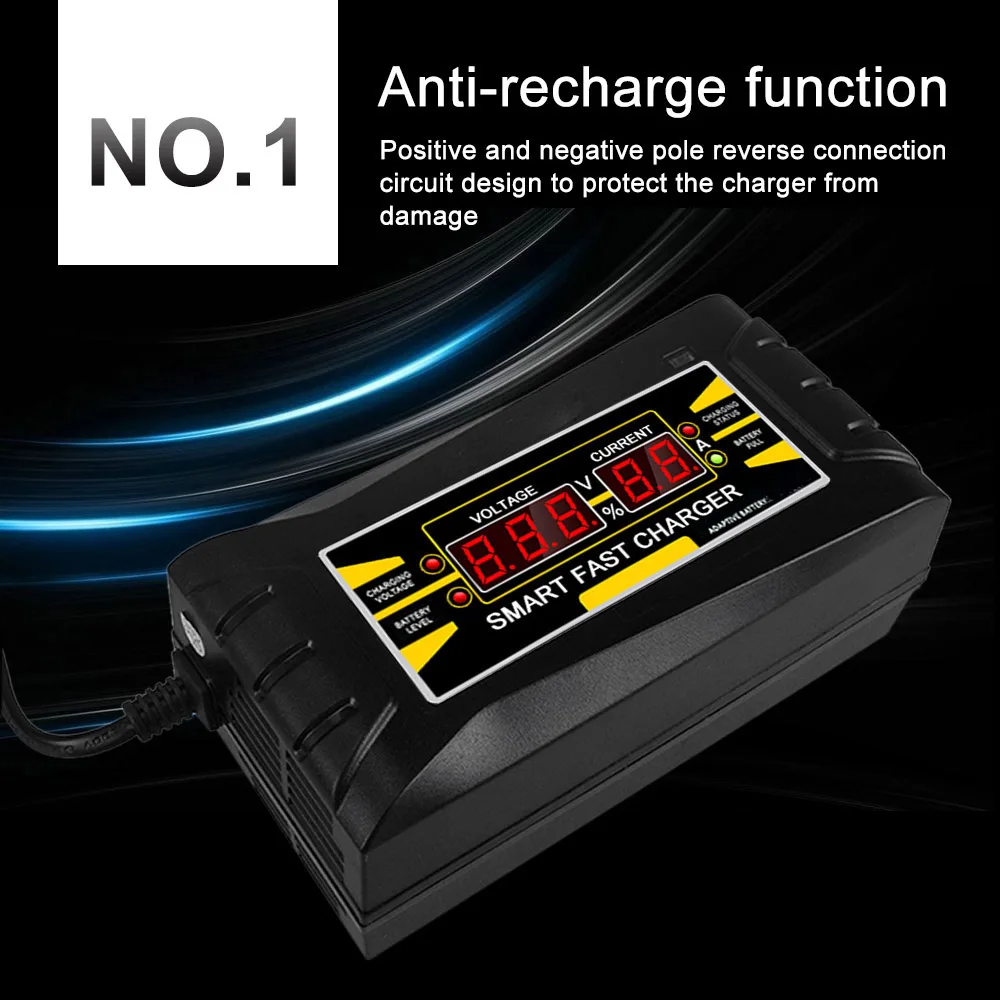 1X Chargeur De Batterie De Voiture De Prise D'Ue 12V 6A 10A Plein Intelligent 5P 
