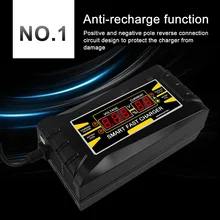 Chargeur de batterie de voiture intelligent, automatique, rapide, 12v, 10a, 6a, batterie au plomb et au GEL, affichage LCD, prise ue US