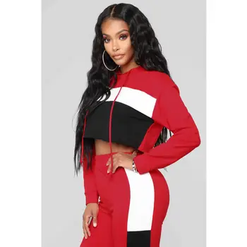 

2Pcs Women Casual Hooded Hoodies Sweatshirt Pullover And Elastic Waist Pants Set Ladies Autumn Loose Sets