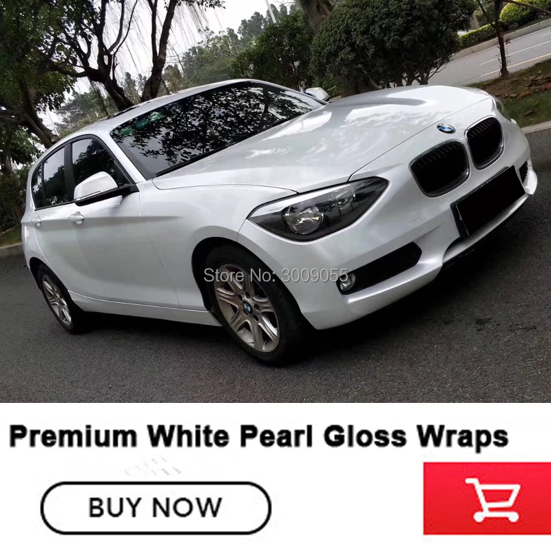 

wholesale price Glossy Pearl White Wrap Film White Pearl Gloss wrapping film low initial tack adhesive