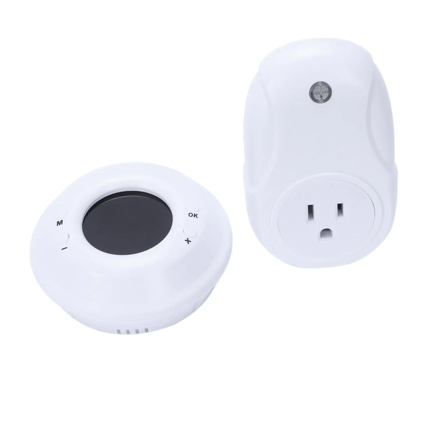 

Digital Wireless Temperature Controller, Built In Temp Sensor Electric Thermostat Socket 3 Prong Plug Lcd Display Outlet Heati