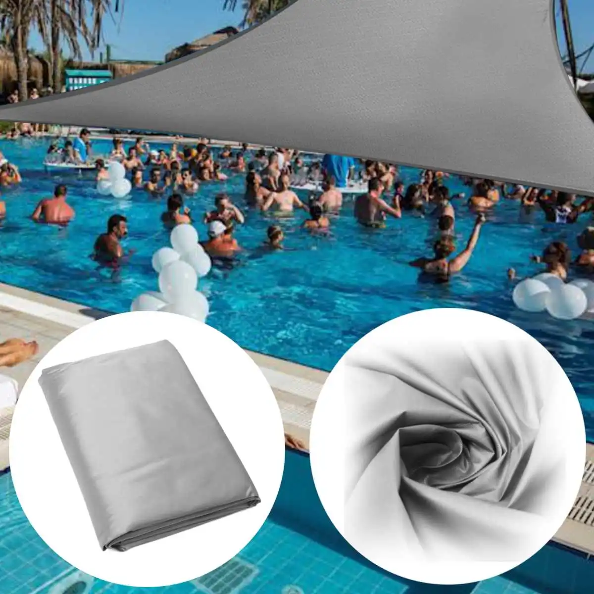 

5m Triangle Shade Sail Net Cloth Outdoor Swimming Pool Waterproof Sun Shade Sail Prevent UV Canopy Home Garden Awning Cover Cap