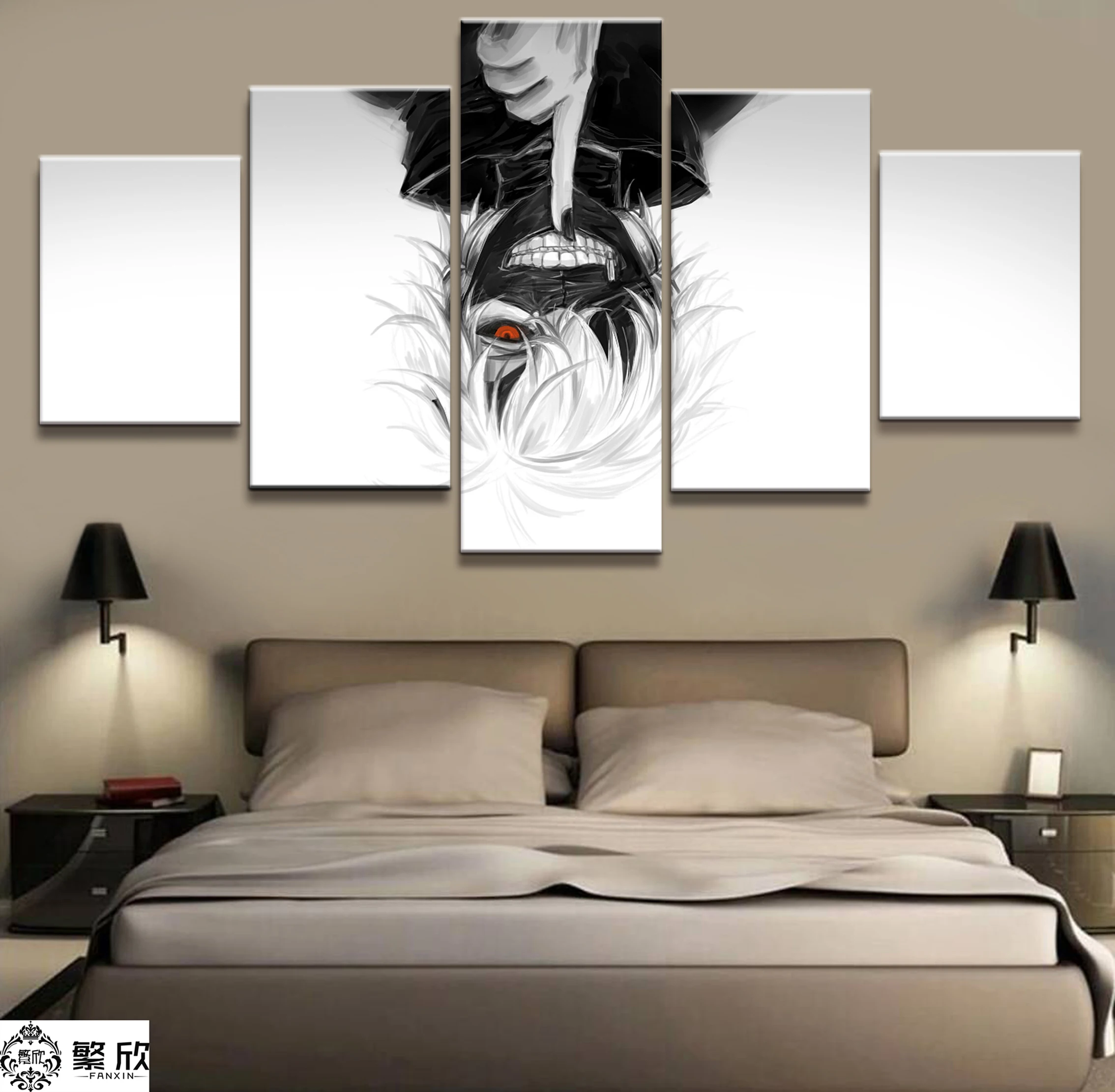 

Home Decor Modular Canvas Picture 5 Piece Tokyo Ghoul Animation Painting Poster Wall For Home Canvas Painting Wholesale