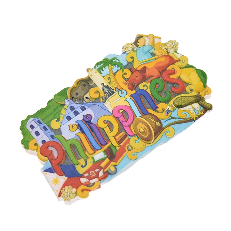 

Lychee Colorful Panoramic Fridge Magnets Cartoon Philippines View Letter Refrigerator Magnets Modern Home Kitchen Decor