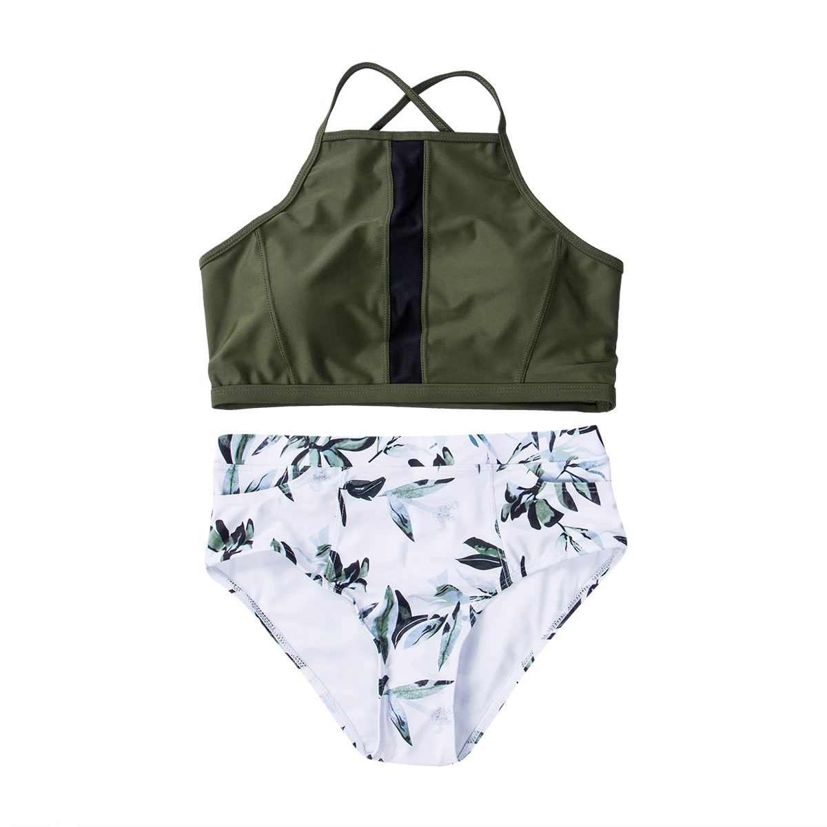

Summer New Women Push-Up Padded Bra High Waist Bikini Set High Neck Bandage Backless Swimsuit Bathing Suit Beachwear Swimwear