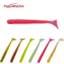 TSURINOYA balıkçılık cazibesi 70mm 1.2g yumuşak yem kurtçuk balıkçılık bait yumuşak böcek yapay Pike yem 10 adet/torba