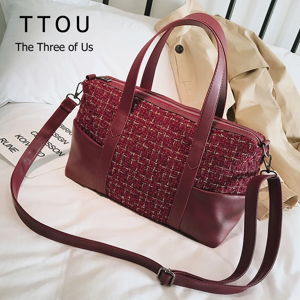 TTOU Women Fashion Large Handbags Female Patchwork Designer Crossbody Bag Women Tote Shoulder ...