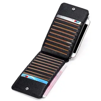 

New Genuine Leather Wallet Coin Purse ID Credit Card Holders Cases Men Male Long Wallet Double Zippers Clutch Handbag Carteira