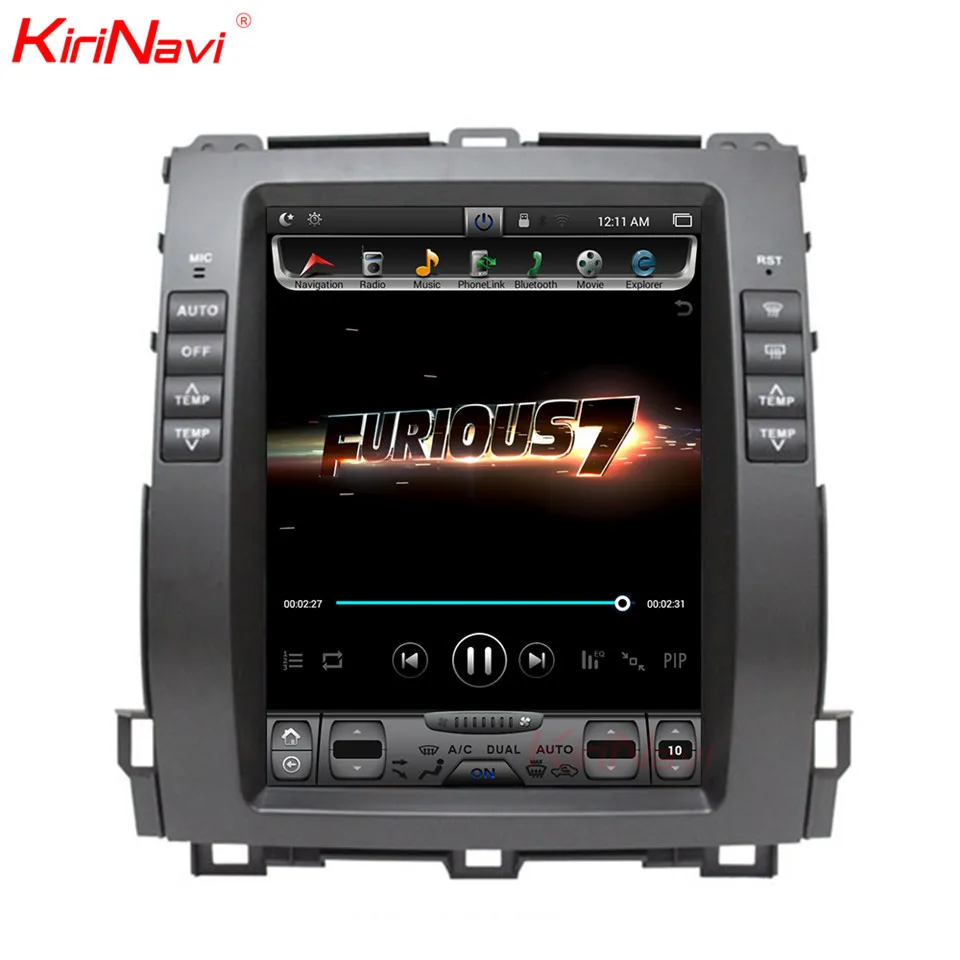 

KiriNavi Vertical Screen Tesla Style Android 6.0/7.1 Touch Screen Car Radio GPS Bluetooth For Lexus GX470 Navigation 2002-2009