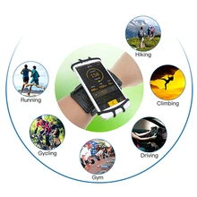 Спортивный нарукавный чехол для телефона 4-6 дюймов с поворотом на 180 градусов и держателем для наушников с защитой от пота, сумка для бега для Iphone 6, 7, 8 X