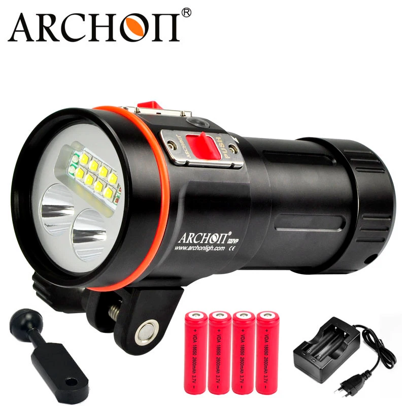 Archon D37VP/W43VP Дайвинг фонарик 5200lm 2 в 1 Подводное видео с фонарем и факелом|Фонарики