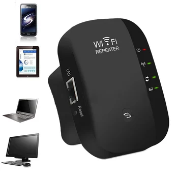 

Elisona Wireless WiFi Signal Booster Amplifier AP Repeater Range Extender Integrated Antenna RJ45 Port WPS 300Mbps 2.4GHz