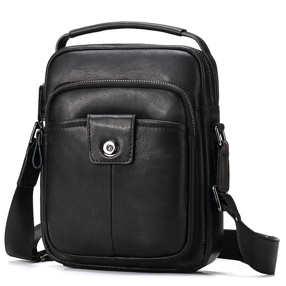 Fashion Crossbody Bag Business Men's Handbag Bags Black Man Flap brand shoulder bag Genuine Leather Men Messenger Bag