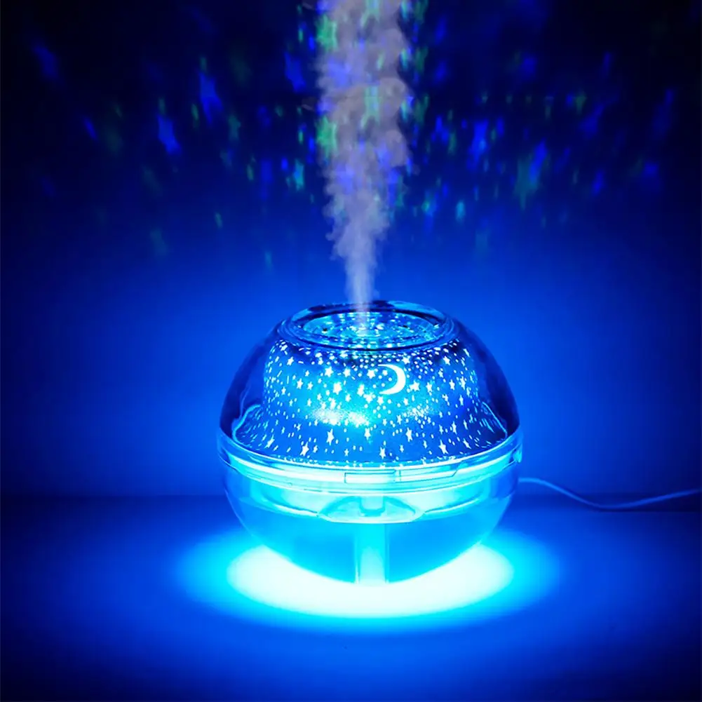 

500ml USB Crystal LED Night Light Projection Lamp Air Humidifier Aroma Diffuser