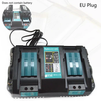 

Double EU PLUG Battery Charger For Makita 14.4V 18V BL1830 Bl1430 DC18RC DC18RA
