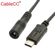 Cablecc CY USB 3,1 type C USB-C к DC 5,5 2,5 мм, разъем питания удлинитель зарядного кабеля 10 см