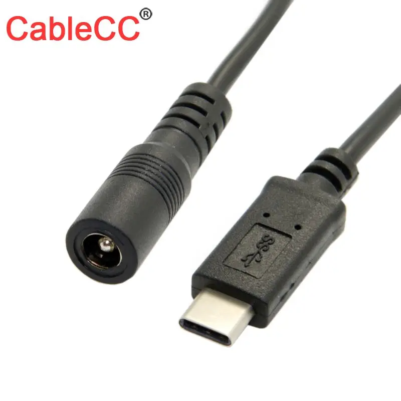 

Xiwai USB 3.1 Type C USB-C to DC 5.5 2.5mm Power Jack Extension Charge Cable 10cm