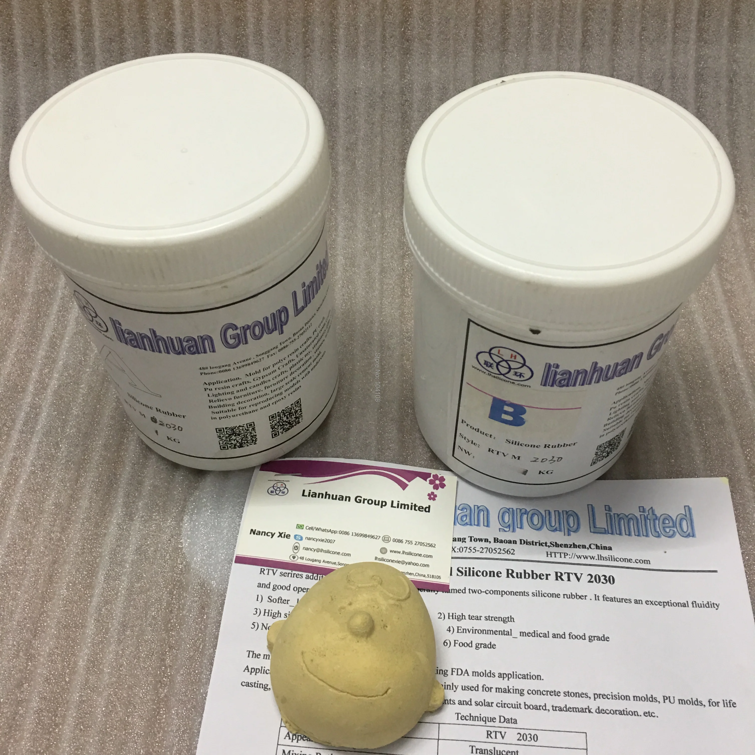 

RTV2 silicone rubber for high hardness Moldings(with high quality) 55 shore 1KG set