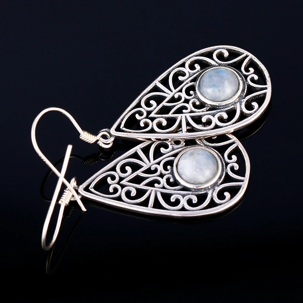 DIY новые серьги из стерлингового серебра 925 пробы 6 мм круглые с лунным камнем в