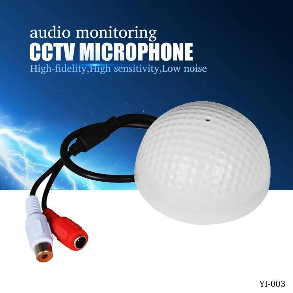 

BEESCLOVER CCTV Microphone Golf Ball Shape Audio Pickup Device High Sensitivity Audio Monitoring Audio Pickup Device r19