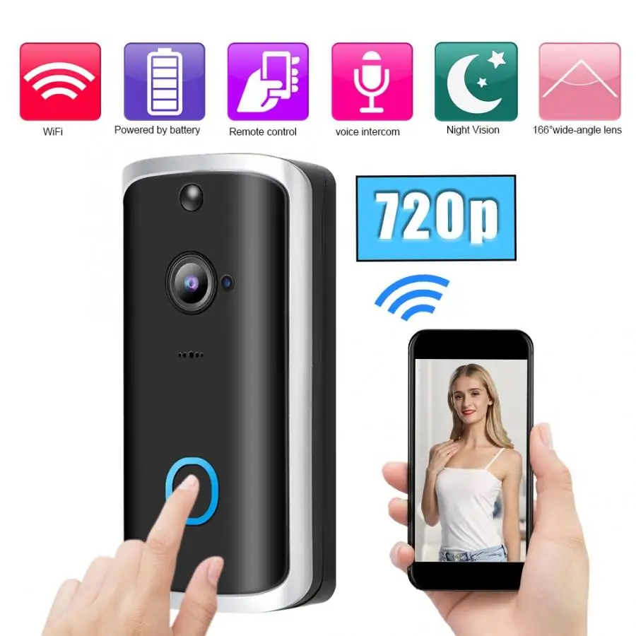

720P HD Smart Wireless WIFI Video Doorbell Home Security Camera IR Night Vision 2019 New