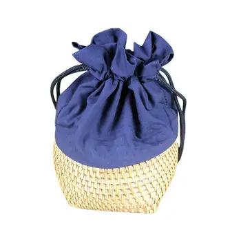 

Handmade Rattan Vine Woven Bamboo Box Drawstring Cage Portable Cup Bag Storage Box Sundries Storage Basket Organizer Container