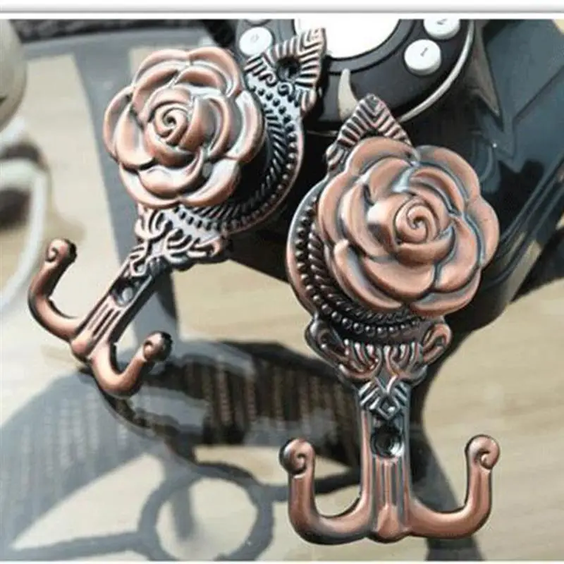 OUNONA 4 шт. ретро классическая роза настенные крючки для штор занавес пряжки-Крючки для занавески аксессуары для домашнего декора