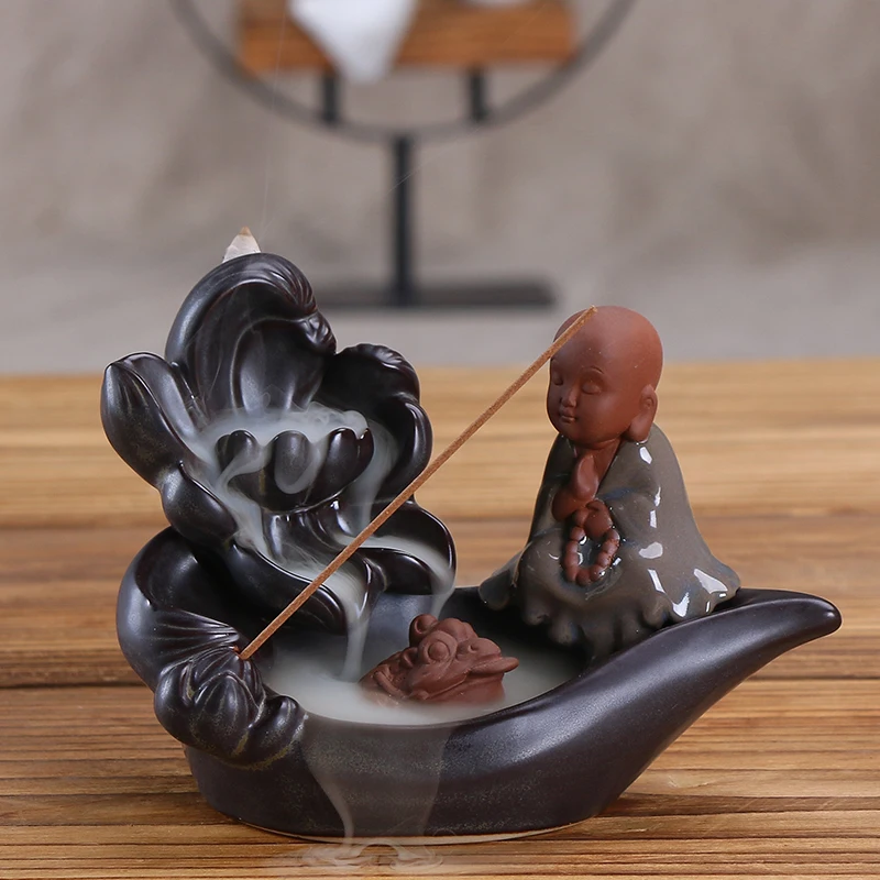 Creative Guanyin Buddha Incense Burner Ceramic Incense Cones Holder