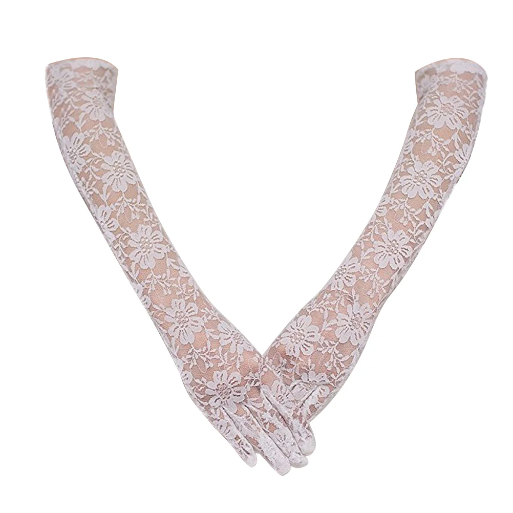 Модные длинные кружевные свадебные перчатки, перчатки для свадебного платья, перчатки для свадебной вечеринки