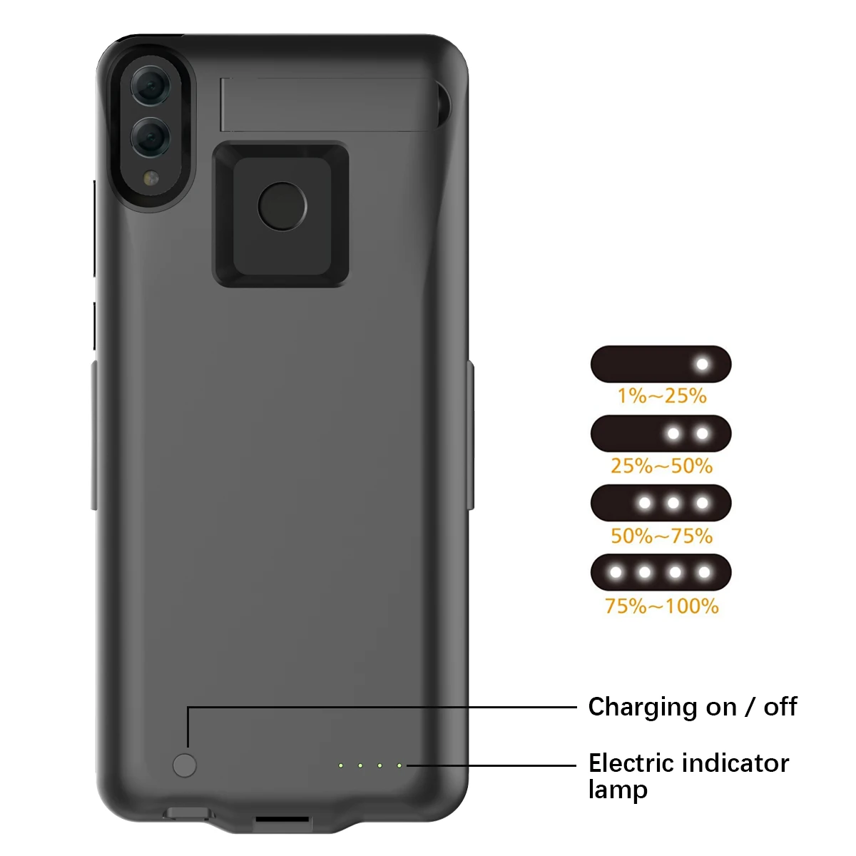 

For Huawei Honor 8X Battery Charger Case 6500mAh Extended Battery Backup Power Bank with Kickstand Fundas for Honor 8X Cover