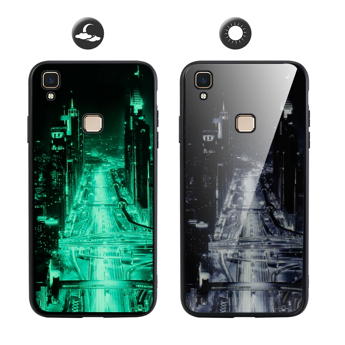 For Vivo V3 Max/X20/X21 Luminous Case Soft TPU Tempered Glass Phone Back Cover X21 UD/Vivo X21i/Vivo X23 |