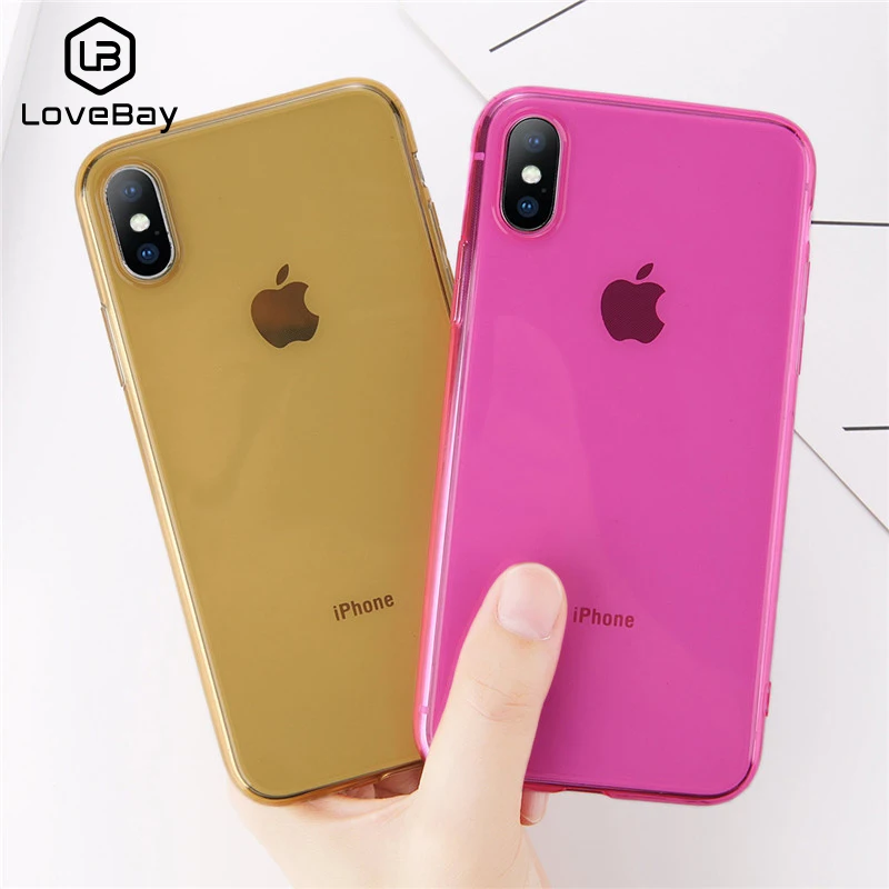 Чехол Lovebay для iPhone X 6 S 7 8 Plus тонкий прозрачный мягкий чехол из ТПУ гелевый