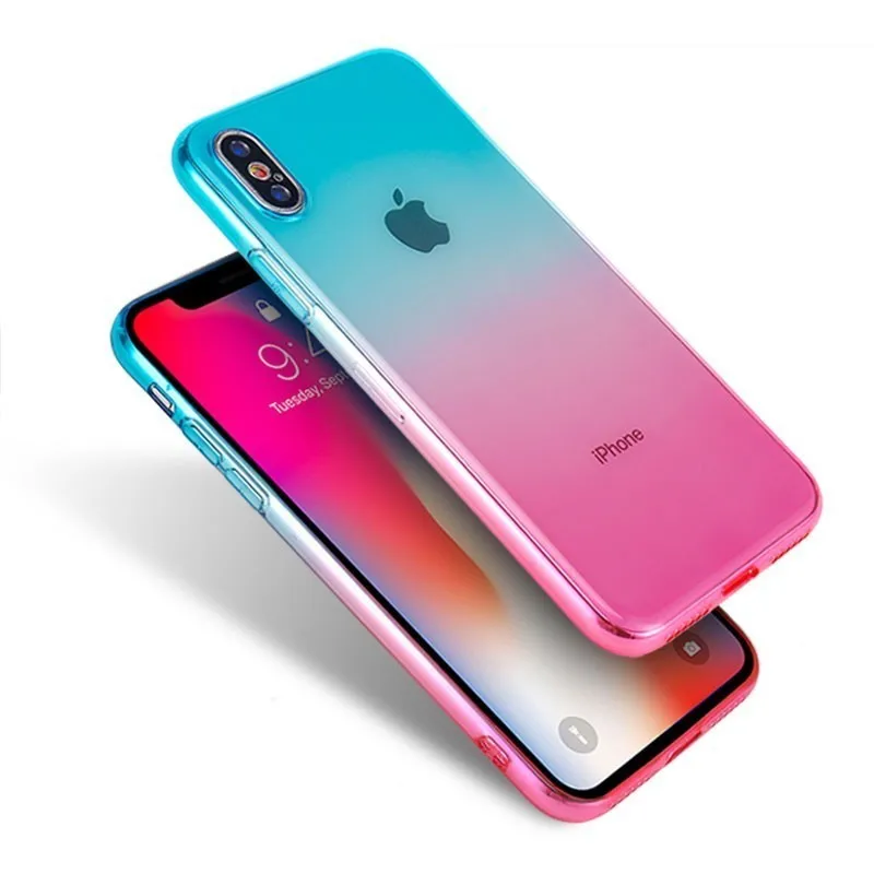 Чехол для Iphone XR X XS Max ультратонкий модный градиентный чехол телефона 7 чехлы 8 6 6s