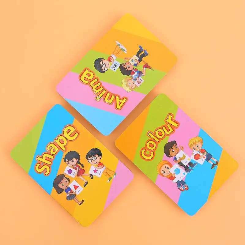  Children Recognition Color Animal Shape Card Early Childhood Early Educational book Toy Teaching Ca - 32948200245