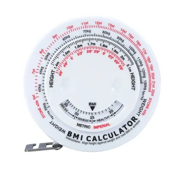 

1 Pc Weight Loss BMI Calculator Mass Index Round Fat Measurement Measuring Body Retractable Tape Keep Weight Tools