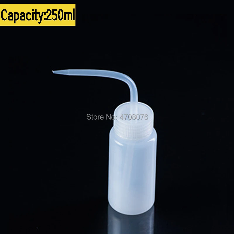 250ml 2pcs/pack PE laboratory wash bottle with scale Plastic squeeze bottle with screw cap Tattoo Wash Clear White Plastic