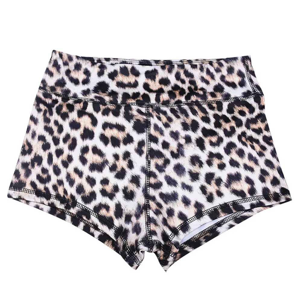 Fashion Women Lady Skinny Shorts Leopard Print Waistband Shorts Summer