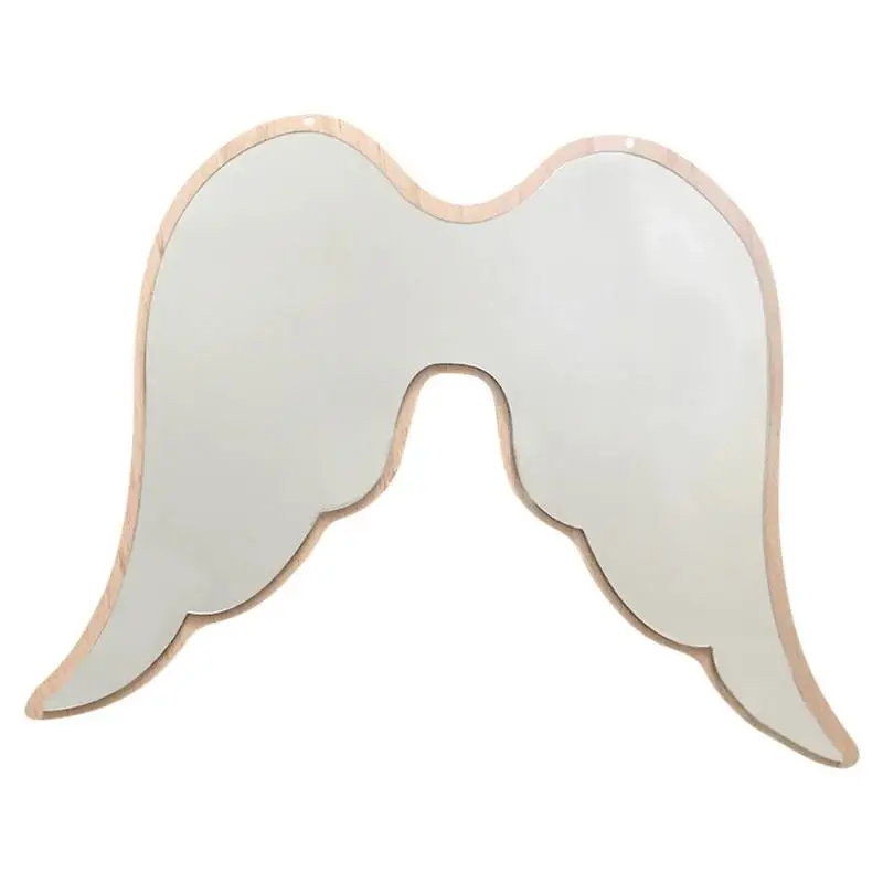 

Acrylic Mirror Wall Sticker Angel Pattern Wood Grain Wall Paster Room Decor