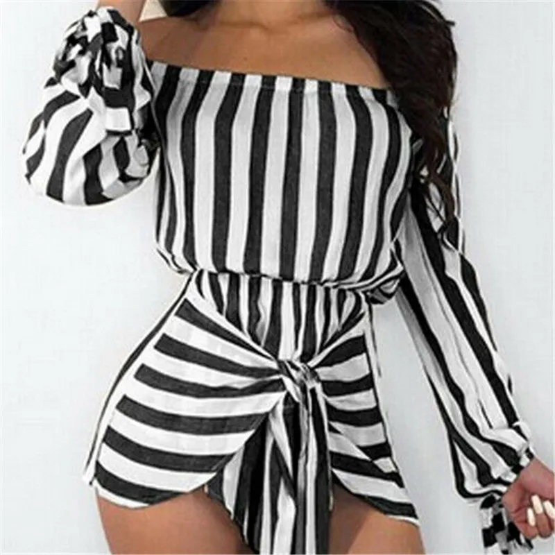 

New Fashion Women Ladies Clubwear Striped Summer Casaul Playsuit Bodycon Party Jumpsuit Romper Trousers