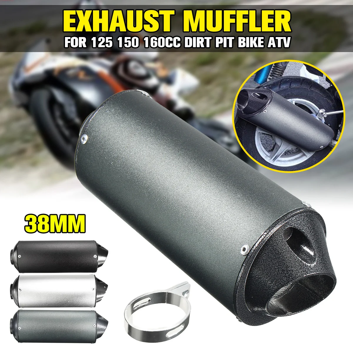 

38mm Motorcycle Exhaust Muffler SC GP Escape Exhaust Mufflers For KAWASAKI for HONDA for BMW for KTM Exhaust Pipe 125/150/160CC