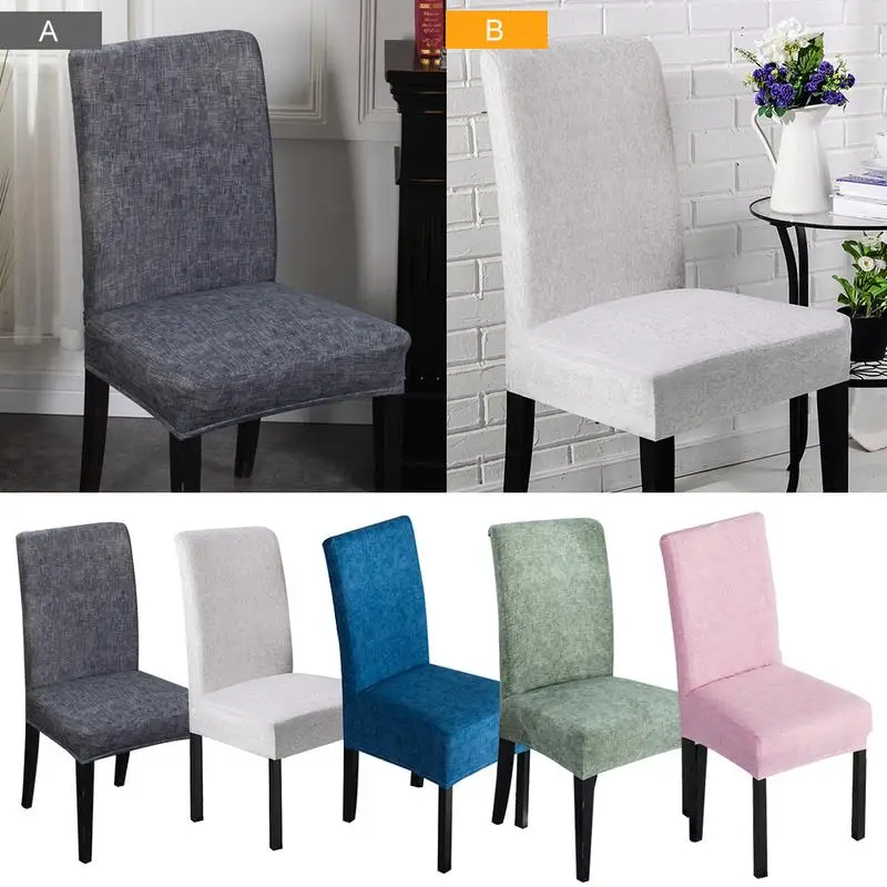 Solid Color Dining Room Chair Cover Spandex Stretch Polyester Seat Cover Geometric Anti-dirty Chair Protective Case Solid Color Dining Room Chair Cover Spandex Stretch Polyester Seat Cover Geometric Anti-dirty Chair Protective Case