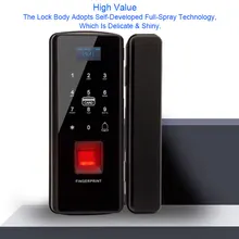 Glass Door Lock Electric Fingerprint Lock Electronic Digital Door Lock With Touch Keypad Smart Card Remote Control Office Home fingerprint lock office glass door single double door password lock card remote sensing remote control electronic access control