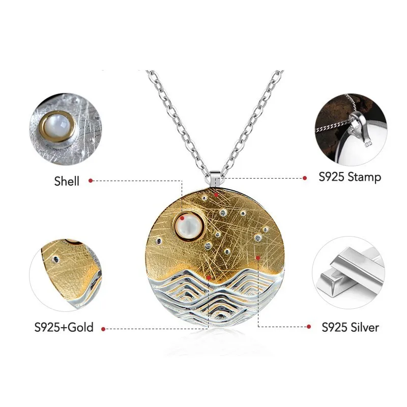 925 Sterling Silver Pendant Necklace Women Necklaces Pendants Handmade Fine Jewelry 925 Silver Pendant